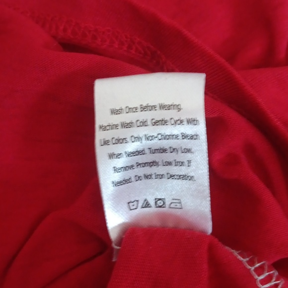 Fifth Sun Women's XL Holiday Santa Tee-Shirt Red Gray Long Sleeve - Picture 9 of 9